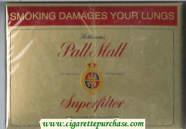 Pall Mall Rothmans Superfilter gold 30 cigarettes wide flat hard box